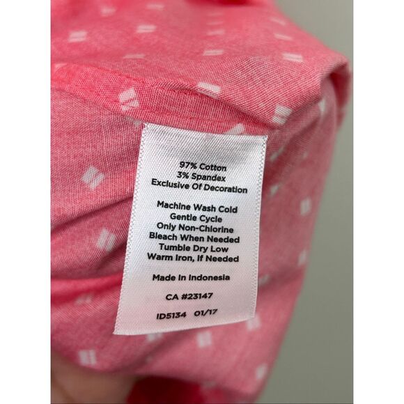 Talbots‎ Button Front Shirt Sz 20 Pink White Polka Dot Wrinkle Resistant Cotton - Picture 6 of 11